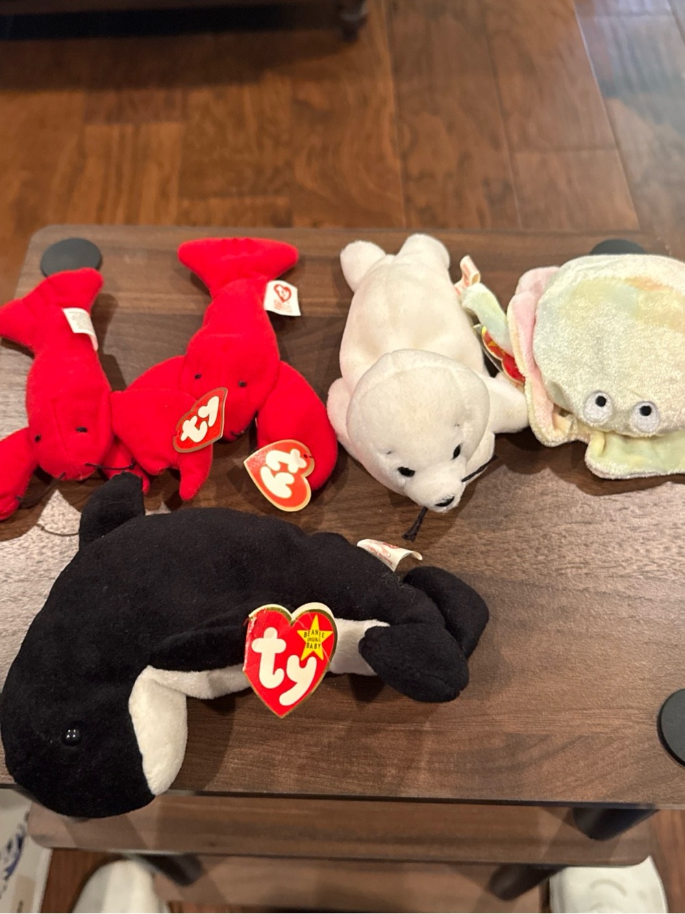 Vintage Ty Beanie Babies Ocean Sea Life Lot Whale Seal Lobster (2) Octopus